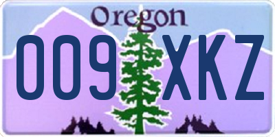 OR license plate 009XKZ