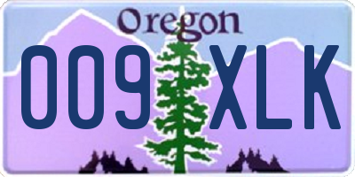 OR license plate 009XLK