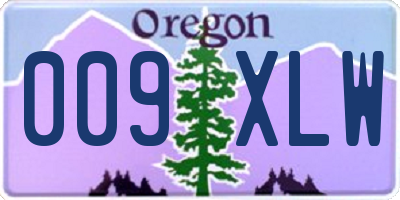 OR license plate 009XLW