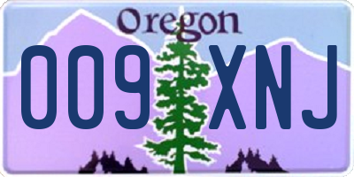 OR license plate 009XNJ