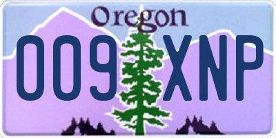 OR license plate 009XNP