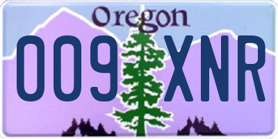 OR license plate 009XNR
