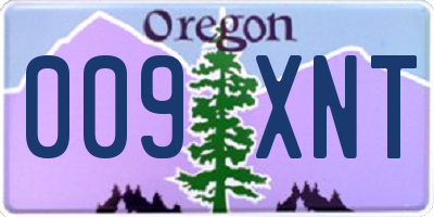 OR license plate 009XNT