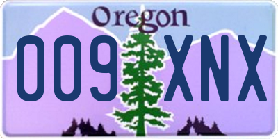 OR license plate 009XNX
