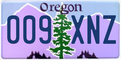 OR license plate 009XNZ