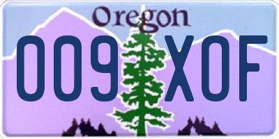 OR license plate 009XOF