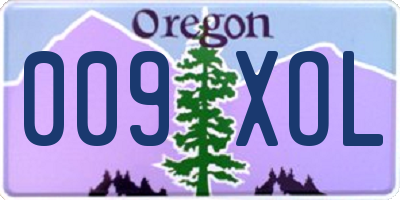 OR license plate 009XOL