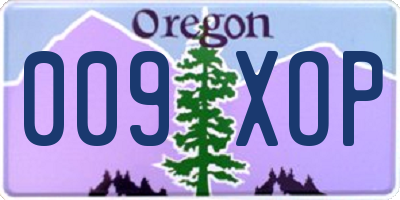 OR license plate 009XOP