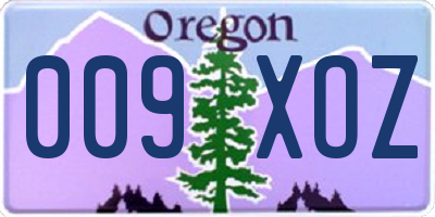 OR license plate 009XOZ