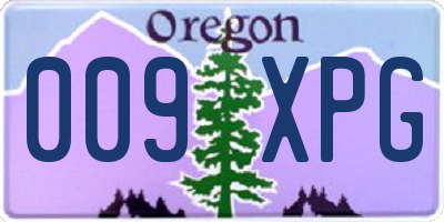 OR license plate 009XPG