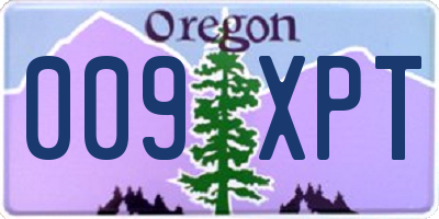 OR license plate 009XPT
