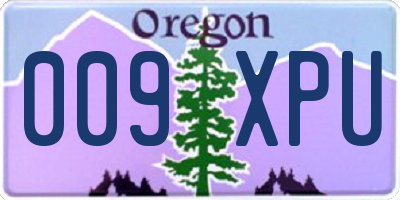 OR license plate 009XPU