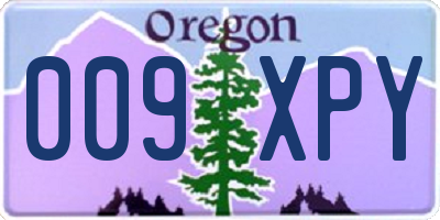 OR license plate 009XPY