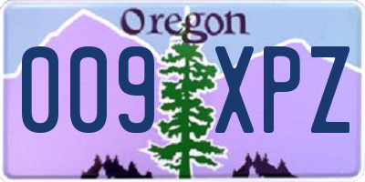 OR license plate 009XPZ