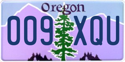 OR license plate 009XQU