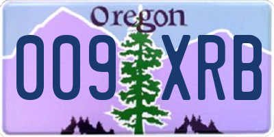 OR license plate 009XRB