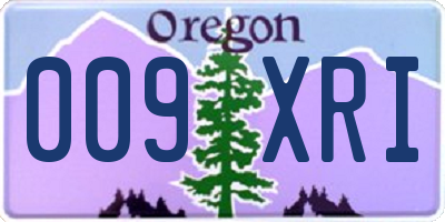 OR license plate 009XRI