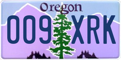 OR license plate 009XRK