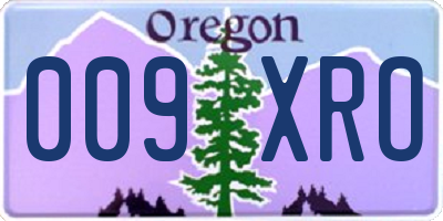 OR license plate 009XRO