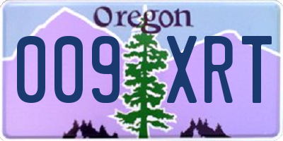 OR license plate 009XRT