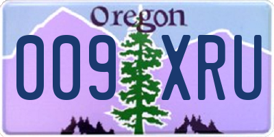 OR license plate 009XRU