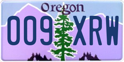 OR license plate 009XRW