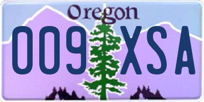 OR license plate 009XSA