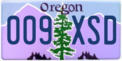 OR license plate 009XSD