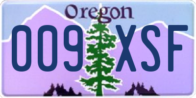 OR license plate 009XSF