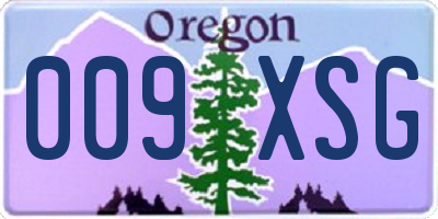 OR license plate 009XSG