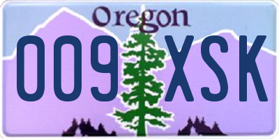 OR license plate 009XSK