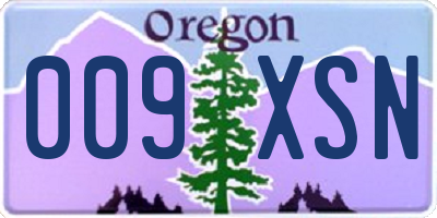 OR license plate 009XSN