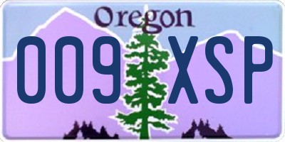 OR license plate 009XSP