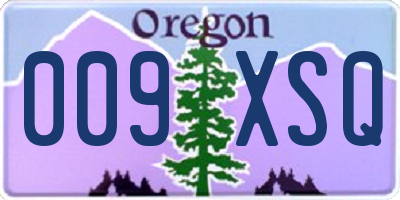 OR license plate 009XSQ