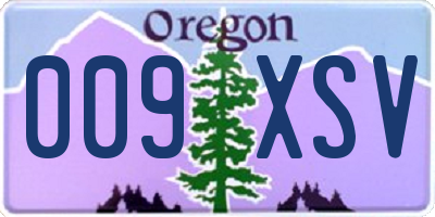 OR license plate 009XSV