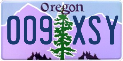 OR license plate 009XSY