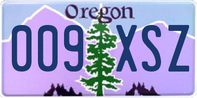 OR license plate 009XSZ