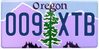 OR license plate 009XTB