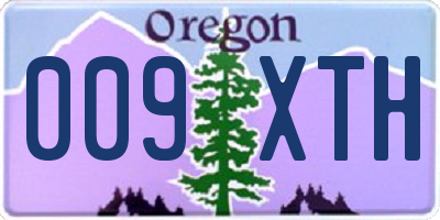 OR license plate 009XTH