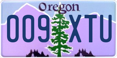 OR license plate 009XTU