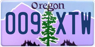 OR license plate 009XTW