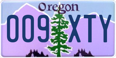 OR license plate 009XTY