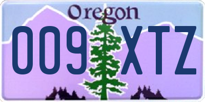 OR license plate 009XTZ