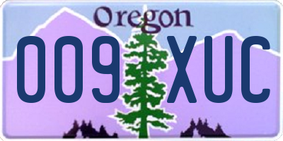 OR license plate 009XUC