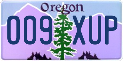 OR license plate 009XUP