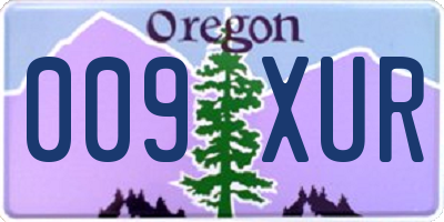OR license plate 009XUR