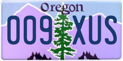 OR license plate 009XUS