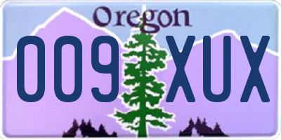 OR license plate 009XUX