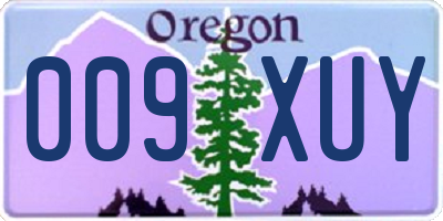 OR license plate 009XUY