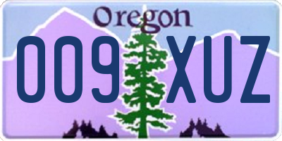 OR license plate 009XUZ